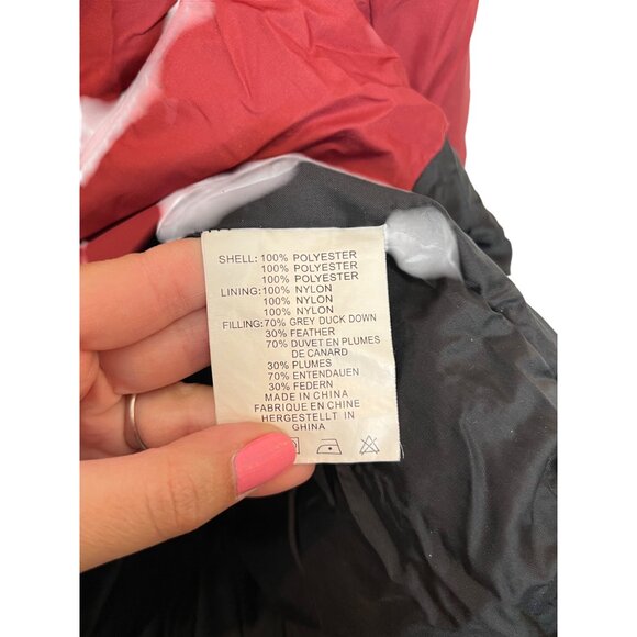 Vintage Ralph Lauren Sport XS Red Long Down Coat Nylon/Polyester Blend - Picture 3 of 7